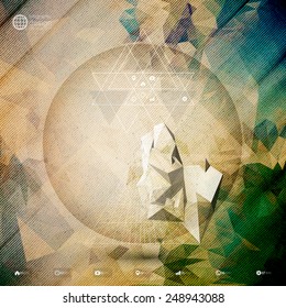 Abstract 3D pyramid. Infographic template for business or science design.