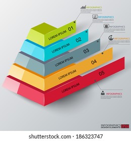 Abstract 3d pyramid infographics