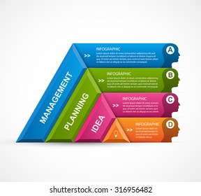 Abstract 3D pyramid options infographics template.