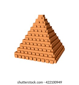 Abstract 3d pyramid.Isolated on white background.Vector illustration.
