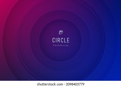 Abstract 3D radial circle papercut layer dark blue, red and purple background. Modern futuristic concept. You can use for cover template, poster, banner web, flyer, print ad. Vector illustration