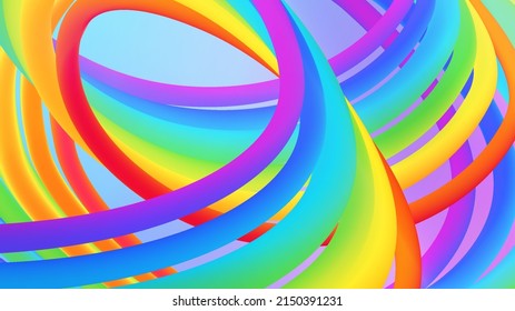 Abstract 3d rainbow tube object background