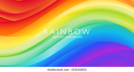 Abstract 3d rainbow wave object background