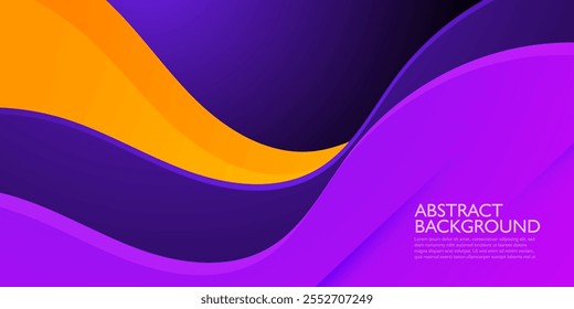 Abstractas diseño de fondo de arte de onda de Anuncio realista en 3D con combinación de púrpura y naranja para el diseño. Vector Eps10