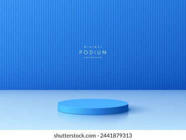 Abstract 3D realistic light blue cylinder podium pedestal background with natural lighting scene. Minimal mockup or product display presentation, Stage showcase. Platforms vector geometric design.