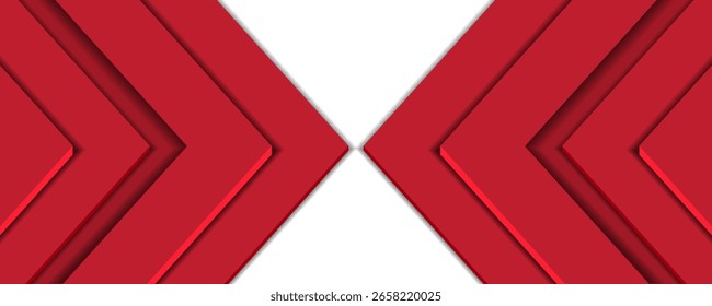 Abstract 3D Red Arrow Background. vector illustration