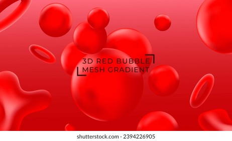 abstract 3d red bubble landing page background design, banner size vector design