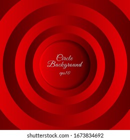 Abstract 3D red circles layer space shadow overlap and dimension background. Vector illustration