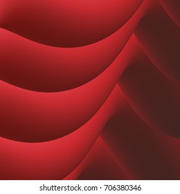 Abstract 3D Red Curve Lines Vector Illustration Background