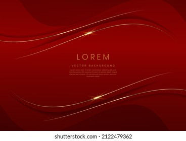 Abstract 3d red elegant curve template luxury background with space for text. You can use for ad, poster, template, business presentation. Vector illustration