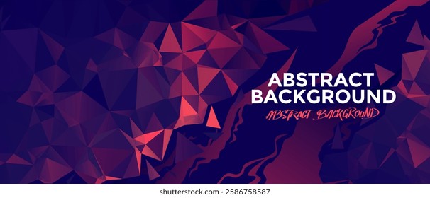 Abstract 3D red geometric polygonal triangle pattern background with copy space.