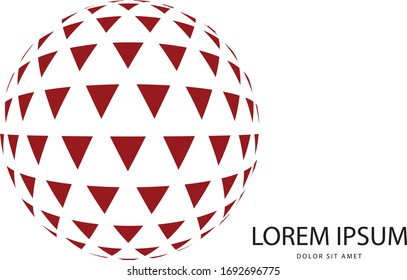 Abstract 3d red globe logo in vector format. Can be used in branding or different graphic design layouts