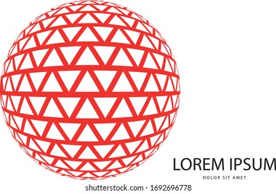 Abstract 3d red globe logo in vector format. Can be used in branding or different graphic design layouts