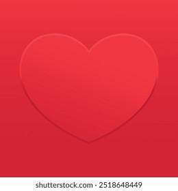 Abstract 3d red heart background. Heart shape. Red heart backdrop. Vector illustration