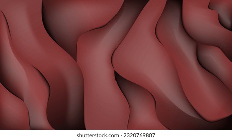 Abstract 3d red liquid wavy background.
Vector illustration