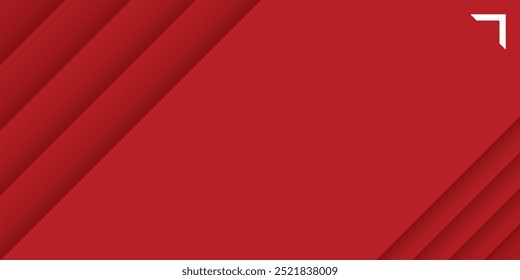 Abstract 3d red paper edge overlap graphic illustration have blank space.