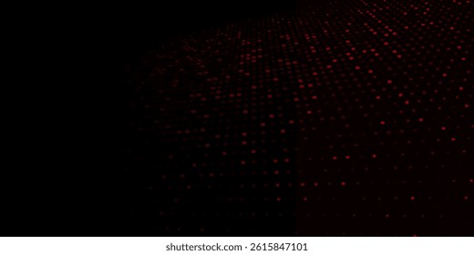 Abstract 3D red squares glitter light perspective on black design modern luxury futuristic technology background vector illustration