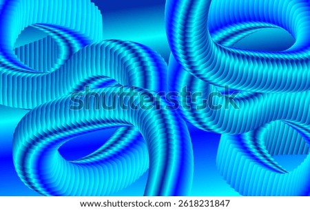 Abstract 3D Render of Cyan and Blue Tubular Structures