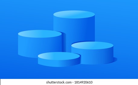 Abstract 3d render, Cylindrical data graphic,  modern geometric background, graphic design. Vector