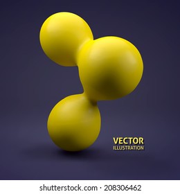 abstract 3d render metaball sphere ball vector background for your design. organic shape