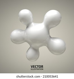abstract 3d render metaball sphere ball vector background for your design. organic shape