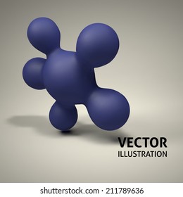 abstract 3d render metaball sphere ball vector background for your design. organic shape