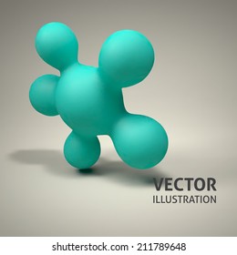 abstract 3d render metaball sphere ball vector background for your design. organic shape