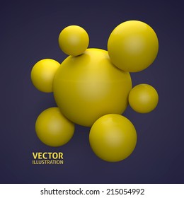 abstract 3d render metaball sphere ball vector background for your design. organic shape. abstract object for your business presentation
