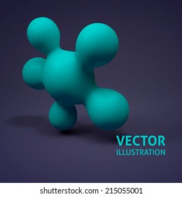 abstract 3d render metaball sphere ball vector background for your design. organic shape. abstract object for your business presentation