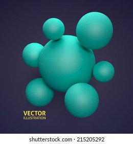 abstract 3d render metaball sphere ball vector background for your design. organic shape. abstract object for your business presentation