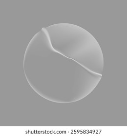 Abstract 3D render of a smooth, white sphere with a wavy surface against a gray background. Minimalist design with a focus on the sphere's texture and form. Minimal vector design.