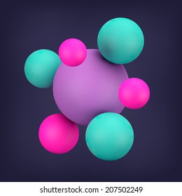 abstract 3d render  sphere ball vector background for your design