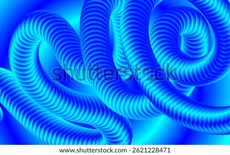 Abstract 3D Render of a Twisted Blue Tube with a Gradient Background