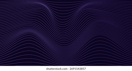Abstract 3d render waves lines purple background design. Modern lines effect purple pattern texture.
