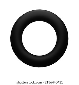 Abstract 3d rendering of a black ring. Modern background with a geometric shape circle. Minimalism