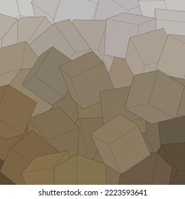 Abstract 3d rendering of chaotic cubes.