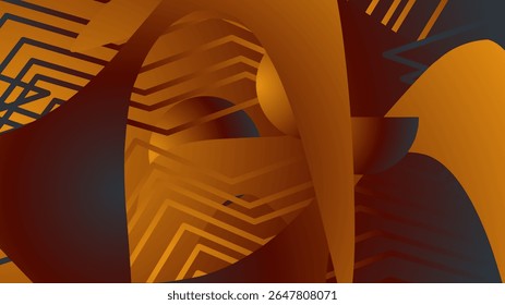 Abstract 3d rendering of chaotic shapes. Futuristic background design.