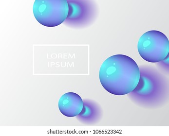 Abstract 3d rendering of geometric composition with spheres. Modern colorful background design for banner