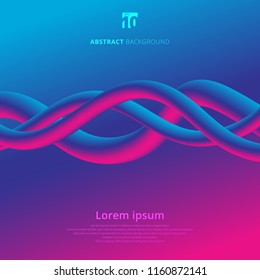 Abstract 3D rendering lines colorful spiral wires background. Liquid fluid wave color. Vibrant gradient stream. Creativity concept visual communication poster design