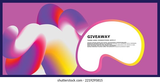 Abstract 3d rendering. Moving holographic shapes. Colorful digital art for banner background, wallpaper. Giveaway cashback template design elements.
