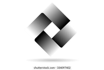 Abstract 3D Retangle Design isolated with white