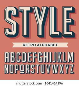 Abstract 3d retro alphabet design template