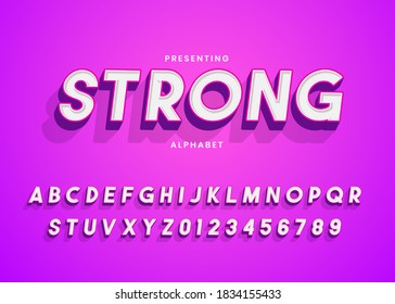 Abstract 3d retro alphabet fonts.Simple bold sans serif font, with 3d extrude and highlight, youth design style for brand design