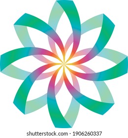 abstract 3D Ribbon flower background