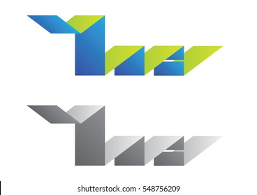 Abstract 3d ribbon logo