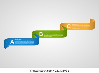 Abstract 3D Ribbons Infographic.