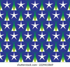 Abstract 3D Rising Geometric Stars Seamless Doodle Style Pattern Trendy Fashion Colors Perfect for Allover Print Wrapping Paper Backdrop Element Dark Blue Green Tones