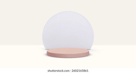 Abstract 3D room with set of realistic cylinders. Minimal scene for product display mockup presentation. Vector illustration