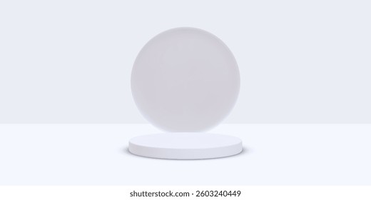 Abstract 3D room with set of realistic cylinders. Minimal scene for product display mockup presentation. Vector illustration