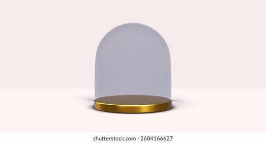 Abstract 3D room with set of realistic cylinders. Minimal scene for product display mockup presentation. Vector illustration